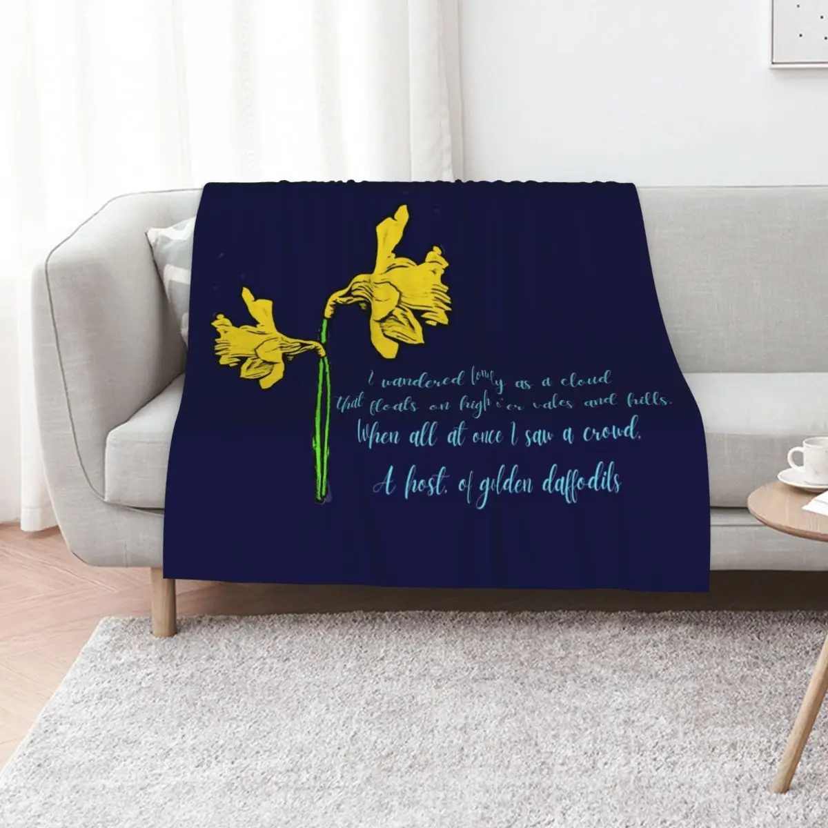 William Wordsworth Daffodils Stylized Throw Blanket halloween Soft for sofa Polar Winter beds Blankets For Bed Blankets