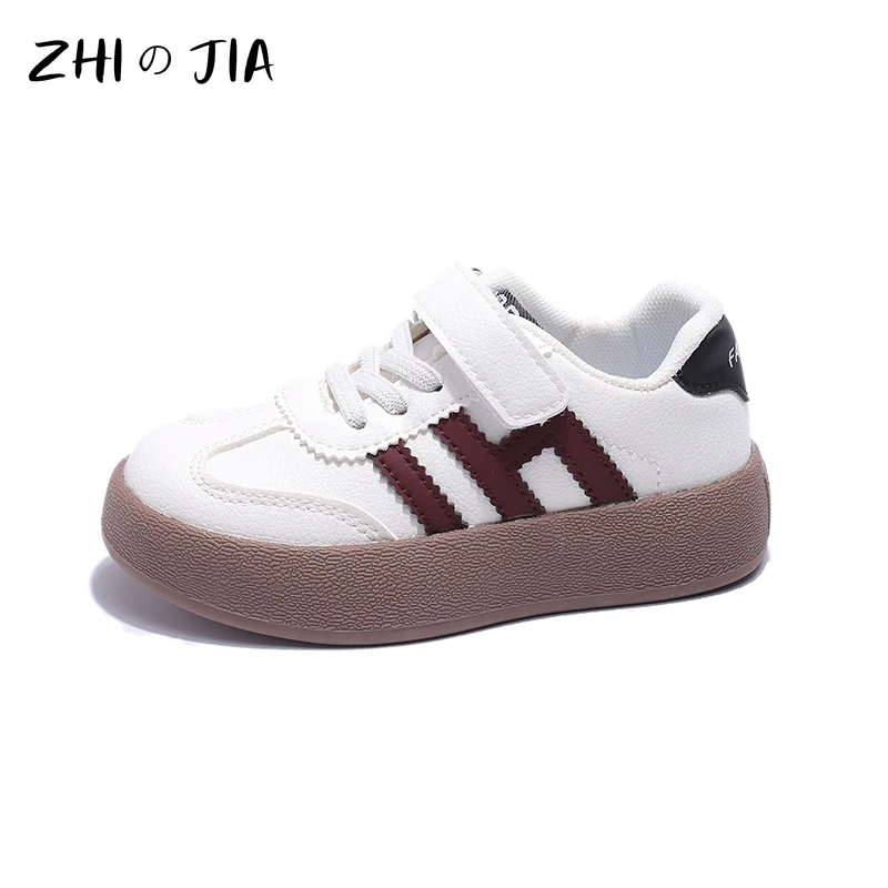 Primavera autunno nuovi ragazzi ragazze scarpe Casual per bambini moda tendenza Sneaker in pelle antiscivolo calzature abbinate resistenti all\'usura