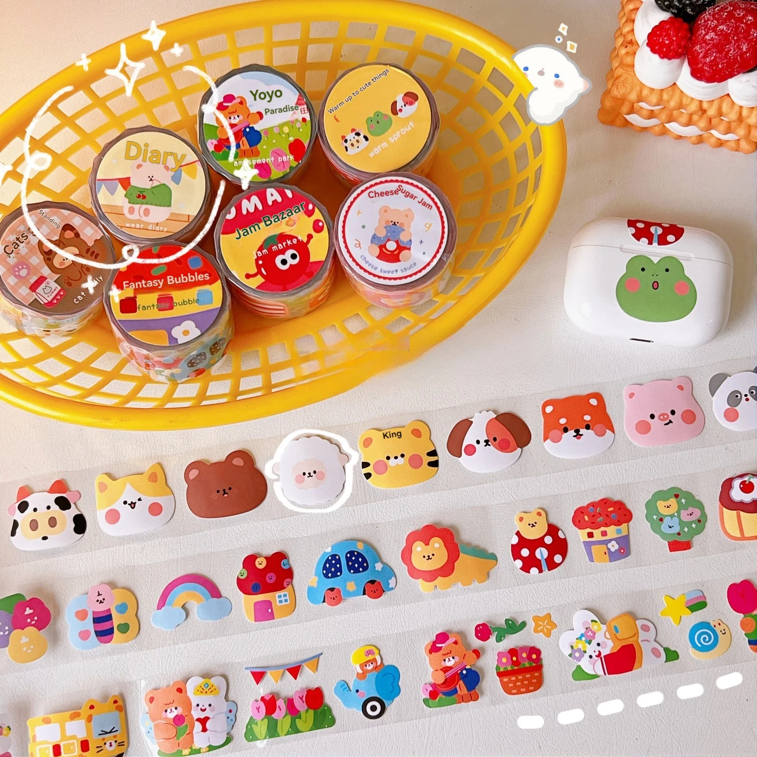 3 أمتار/لفة من شريط تيدي بير الشفاف ملصقات مؤشر الحساب اليدوية الإبداعية ملصقات الطلاب ملصقات الزخرفية