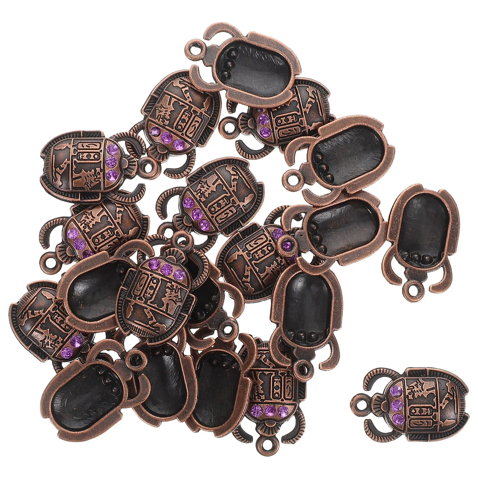 

20Pcs Egyptian Beetle Pendant Vintage Sacred Amulet Charms Jewelry Making Supplies for DIY Necklace Bracelet Accessories
