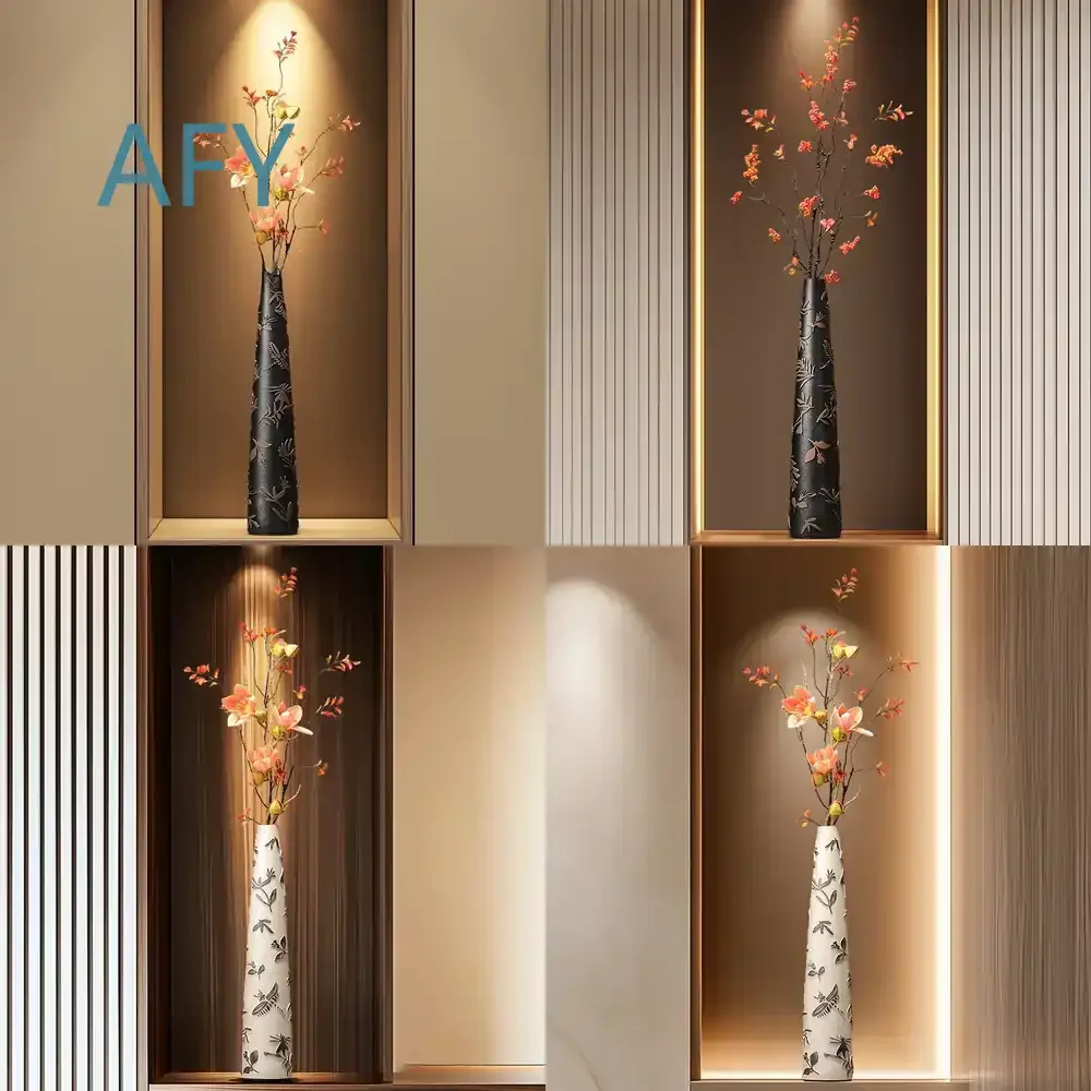 Slender Vase for Living Room Flower Arrangement Entrance Ornament High End Niche TV Cabinet Dining Table Long Home Decor Vase