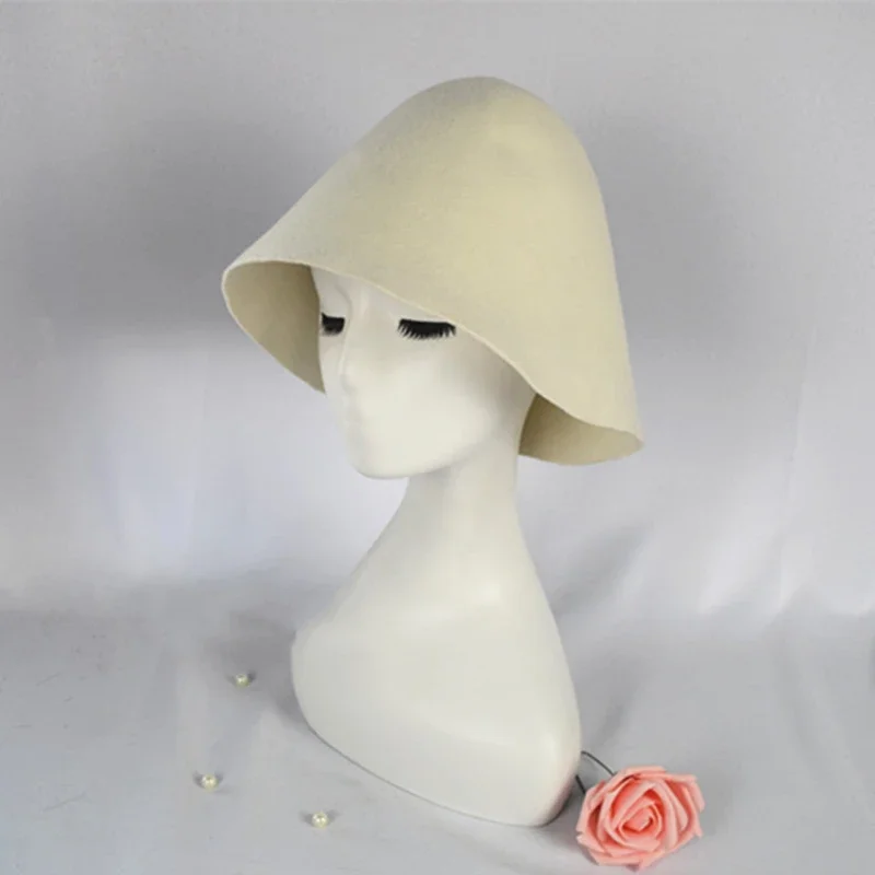 Man Woman 100% Wool Felt Cloche Bucket Hats Unisex solid color Cone Body Millinery Hat Body Base Fascinators Block Hood caps