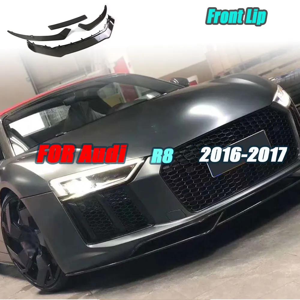 

JCYECF 4 PCS Carbon Fiber Front Lip Spoiler Bumper Chin Shovel Splitters Aprons For Audi R8 2016-2019 Car Styling