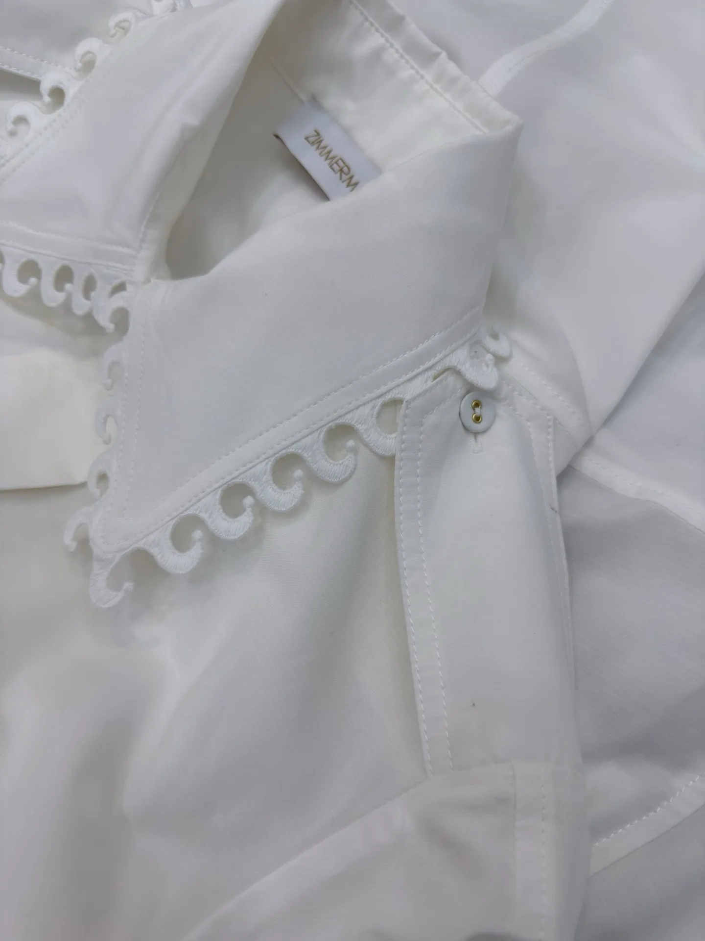 سييم-فستان متوسط الطول بياقة منفوخة للنساء ، أنيق ، كلاسيكي ، بوهيمي ، أنيق ، فاخر ، مصمم مدرج ، حلو ، أبيض