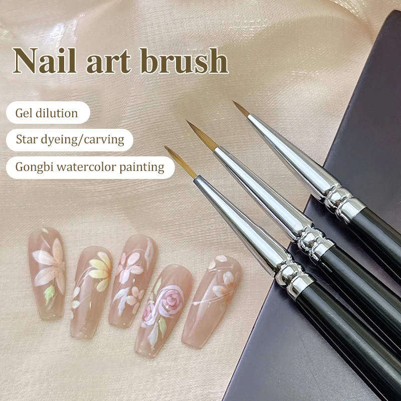 1Pcs Nail Art Liner Painting Brush Thin Stripe Line Drawing Pen DIY UV Gel Tips Design Manicure Tool 6/11mm Flower Grid Drawing