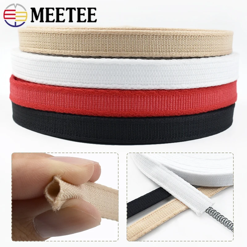 5-20M 10mm Nylon Bra Underwire Casing Elastics Ribbon Band Plush Channeling Tape Underwear Lingerie DIY Sewing Trim Accessories