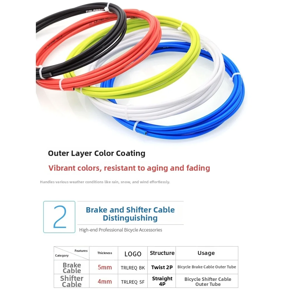 

Road Bike Brake Housing Set with Inner Wire Ends for Mountain Bikes Folding Bikes and Multi Terrain Bicycle Applications