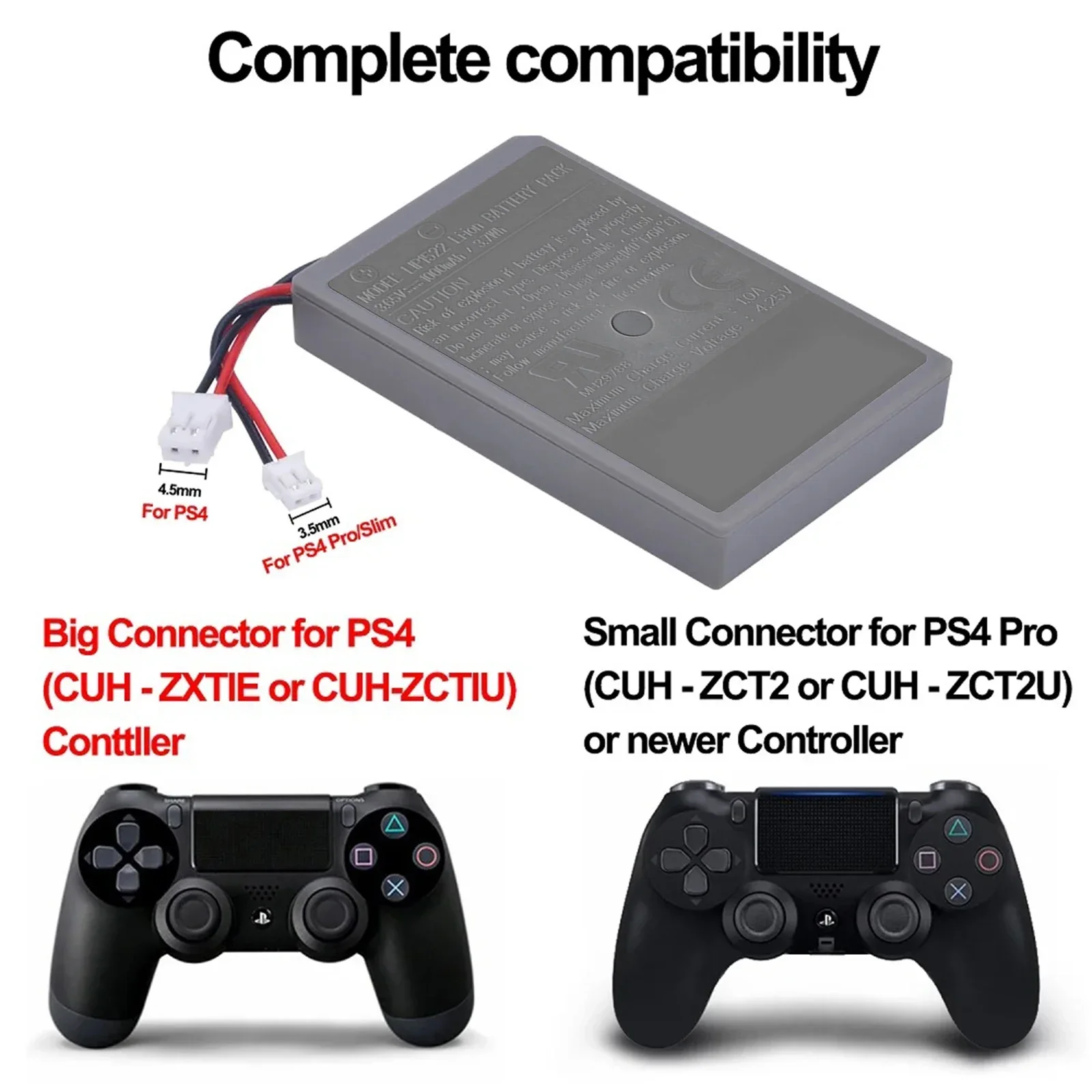 PURFIELD dla SONY PS4 PS4 Pro slim LIP1522 Dualshock V1 V2 kontroler bezprzewodowy Playstation GamePad 1000mAh akumulator