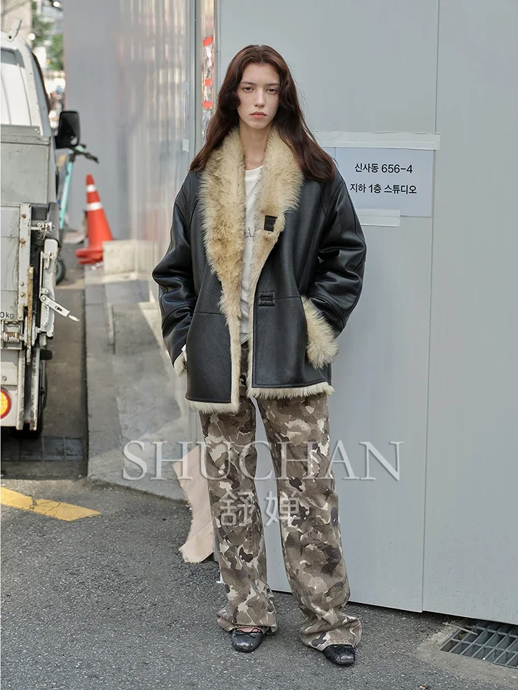 

Tuscan Fur Coat Retro Double-sided Wear Winter 2024 New Fashion Casaco Feminino De Inverno Super Quente