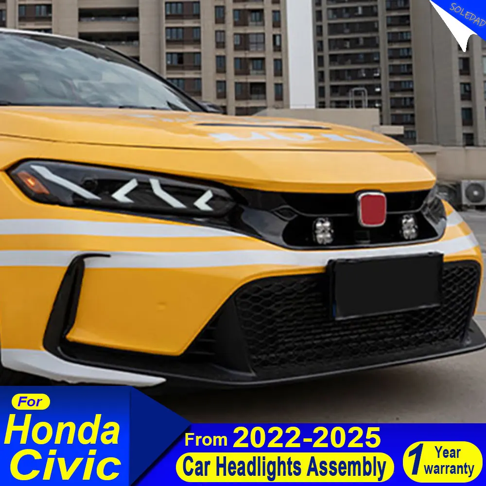 

Car Front Lights For Honda civic LED Headlight 2022 2023 2024 2025 DRL Turn Signal Headlamp Assembly Plug And Play