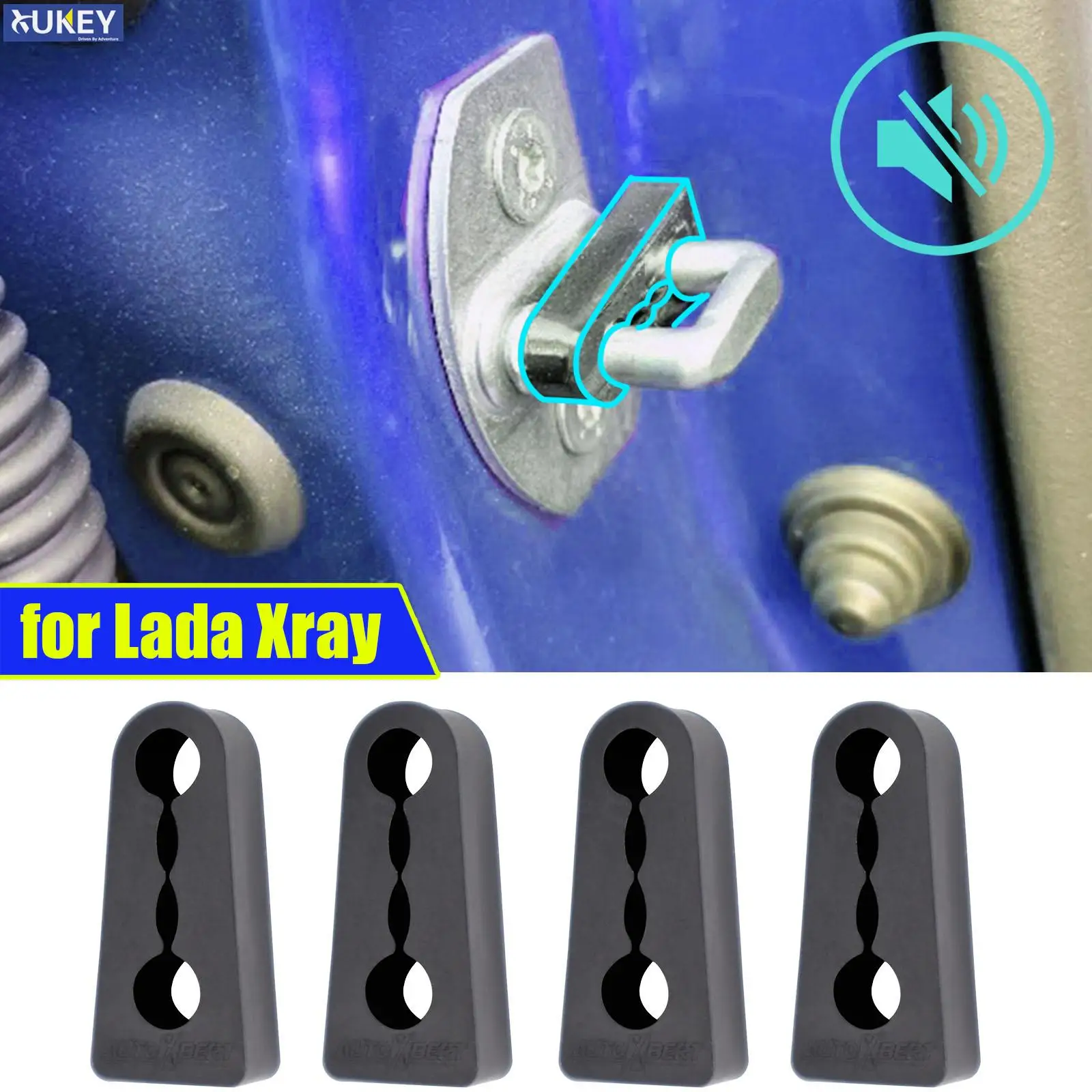 Door Lock Sound Deadener Damper For Lada Xray X Ray CROSS Insulation Deaf Soundproofing seal Soundproofing Quiet Buffer