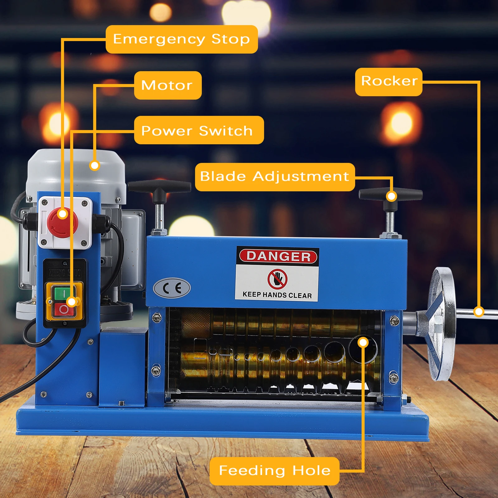 Automatische draadstripmachine voor 0,06 "-1,5", hoge precisie elektrische draadstripper voor schrootkabel koper recycling