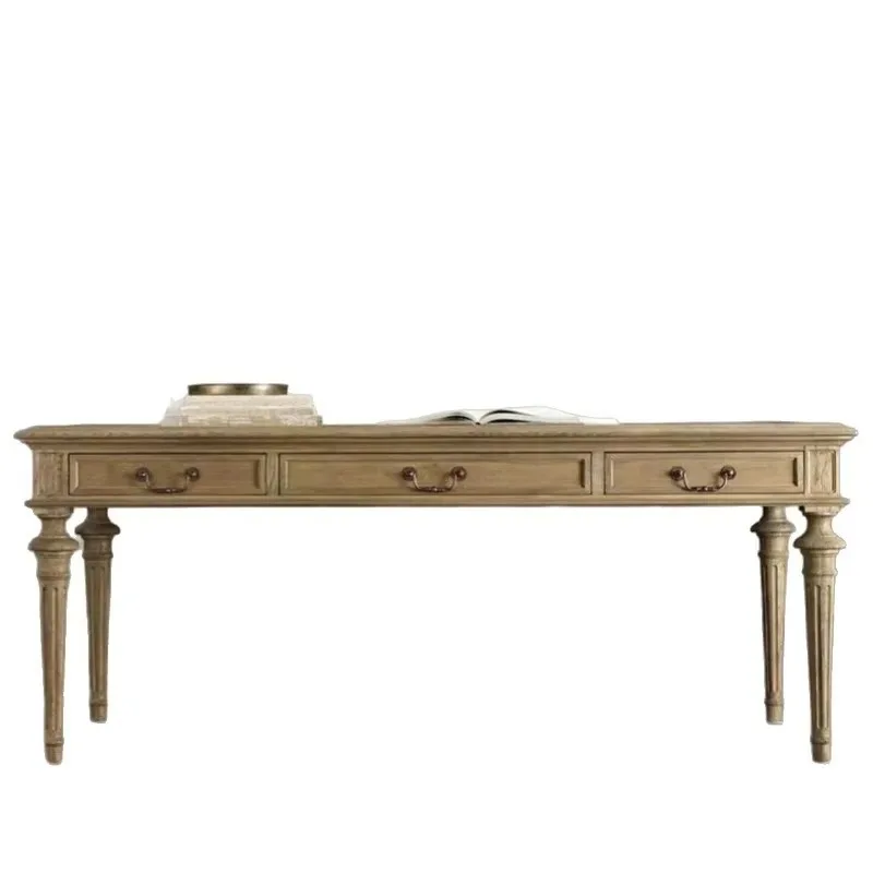 

Rural solid wood desk: study computer desk for study students