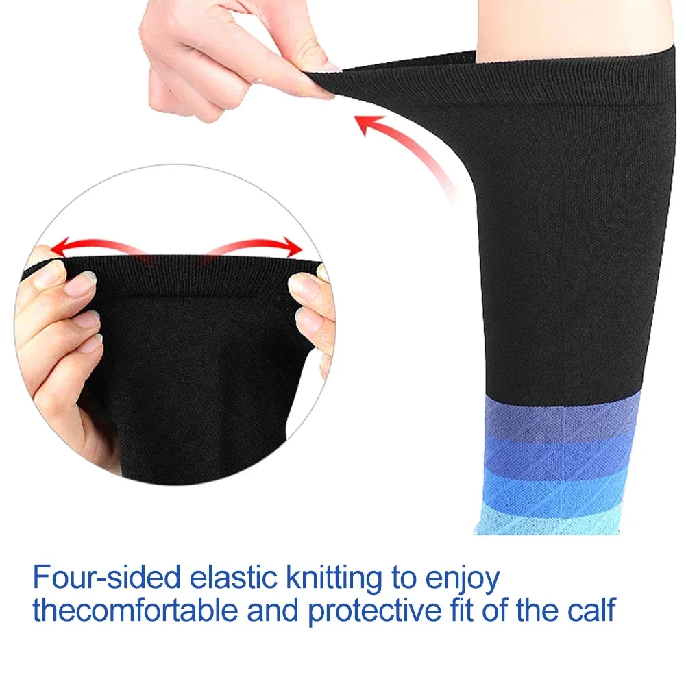 Chaussettes de compression des jambes pour le sport, manches de mollet, attelle de crampe et de tibia pour les instituts de course oto, 1 paire