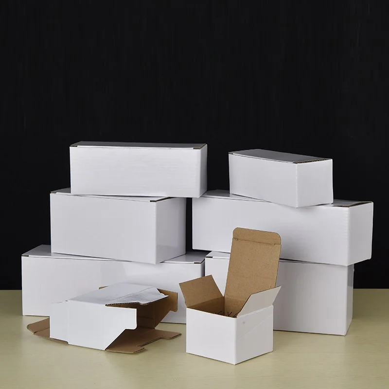 30pcs,White Package Boxes ,Blank Inner Kraft Out White Storage Carton Boxes ,White corrugated box, blank cardboard box