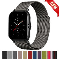 20mm/22mm Milanese Band For Amazfit GTS/2/2e/3/4/GTS2 Mini/GTR 42mm/47mm/GTR2/3/4/Pro Stratos Metal Bracelet Amazfit Bip Strap