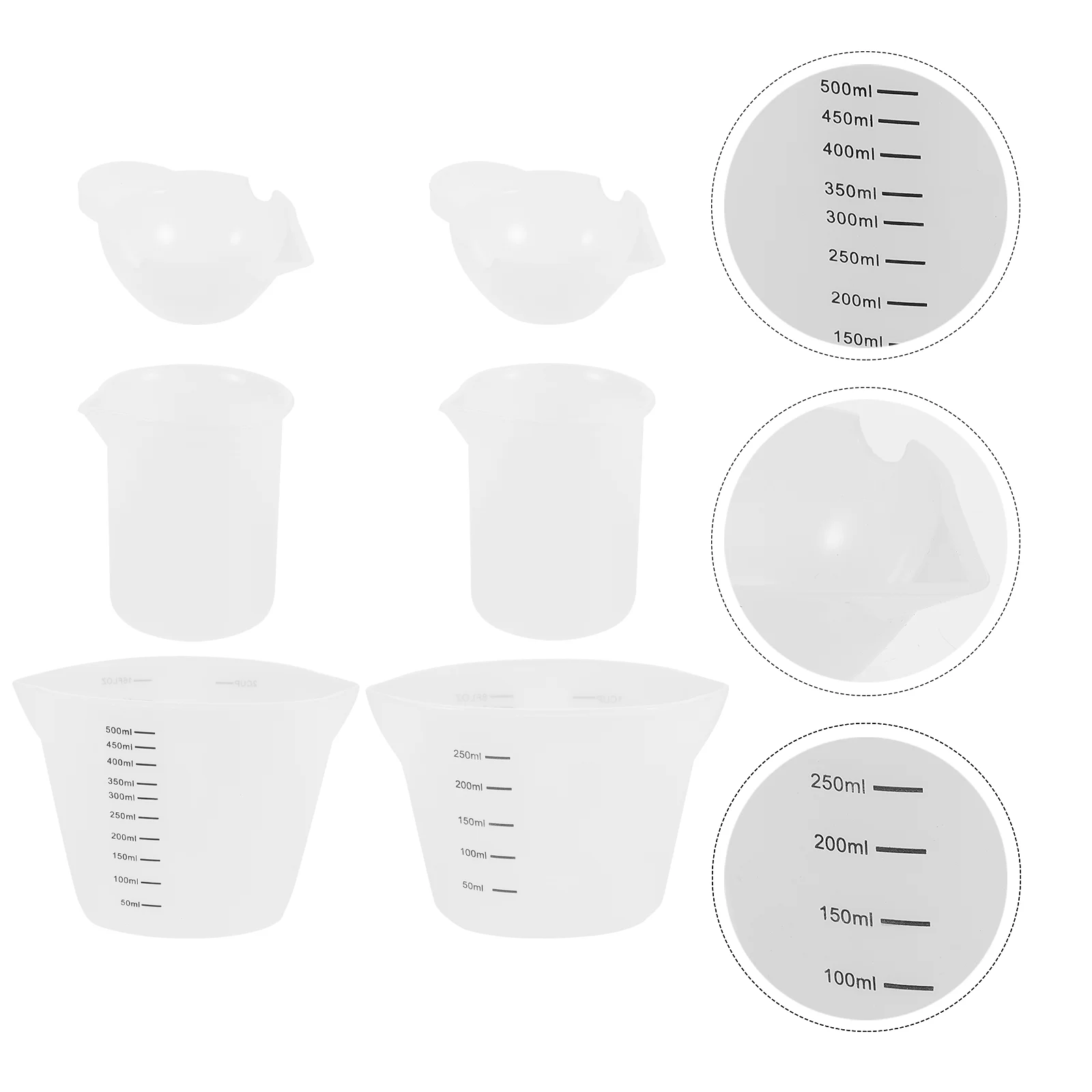 6 Pcs Epoxy Dispensing Kit Silicone Resin Measuring Cup Casting Craft Jewelry Making