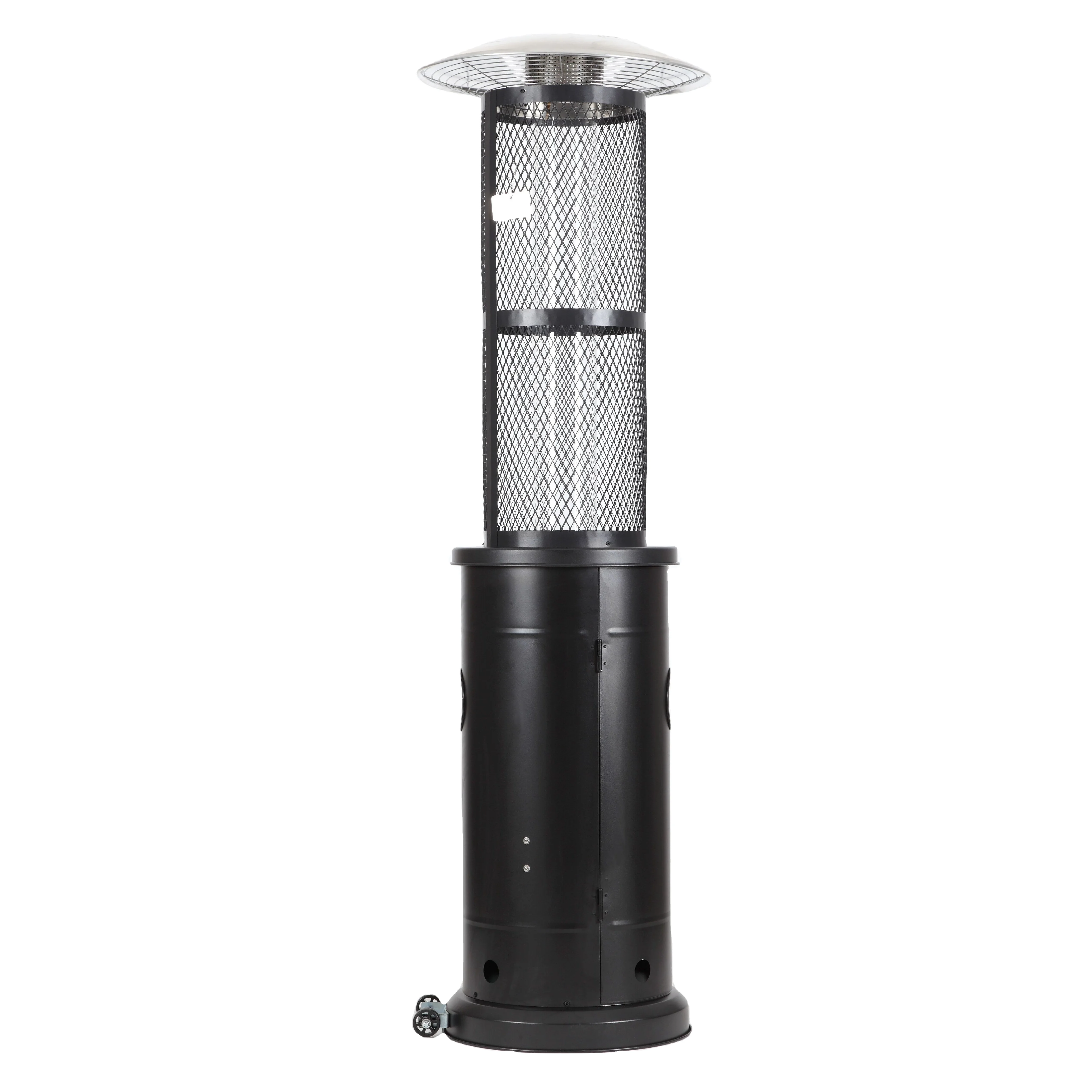 Standing Powder Coated Steel Outdoor Column Tower Patio Heater Glass Tube