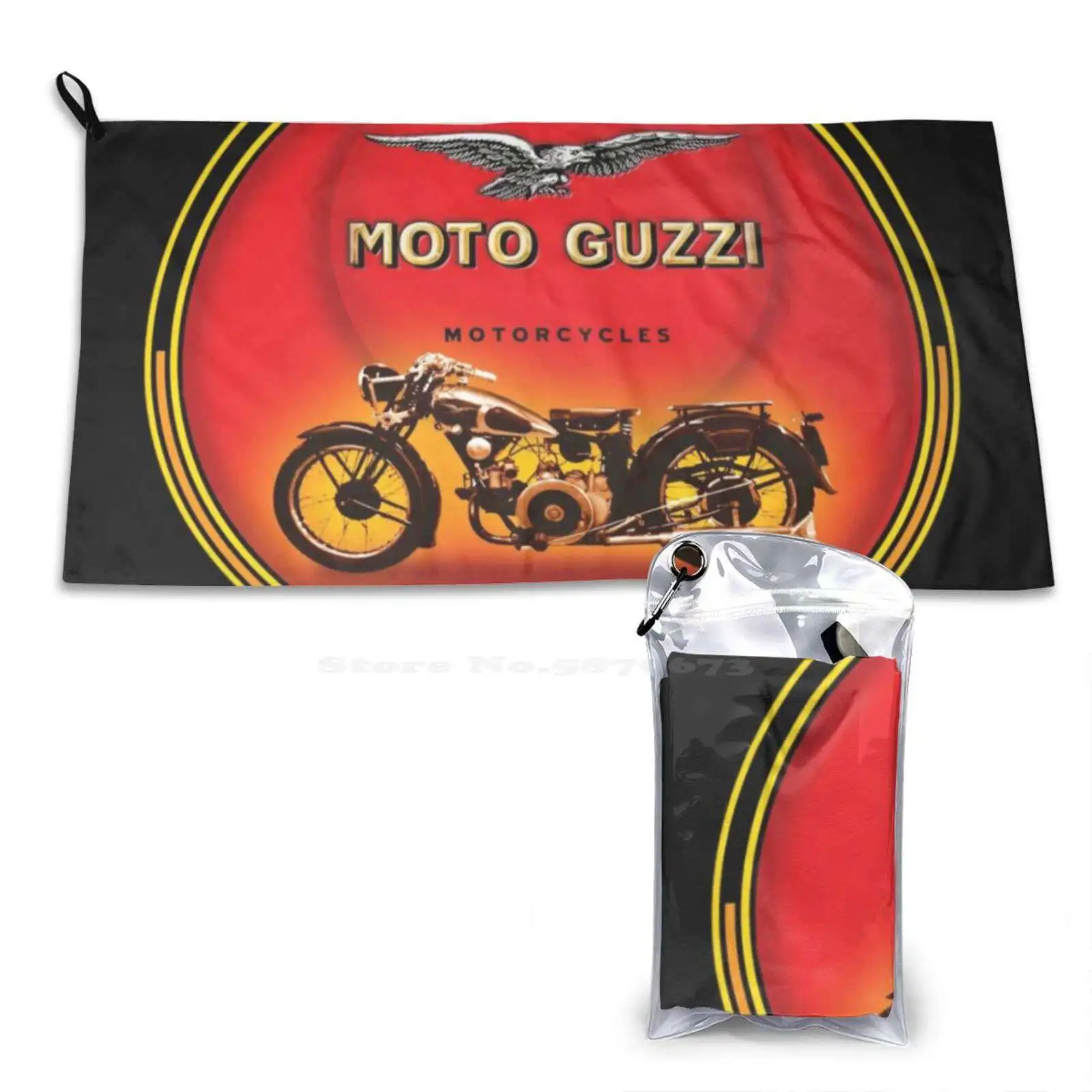 Moto Guzzi Vintage Motorcycles Soft Microfiber Fabric Face Towel Guzzi Vintage Motorcycles Bike Club Italy Historic Collectable