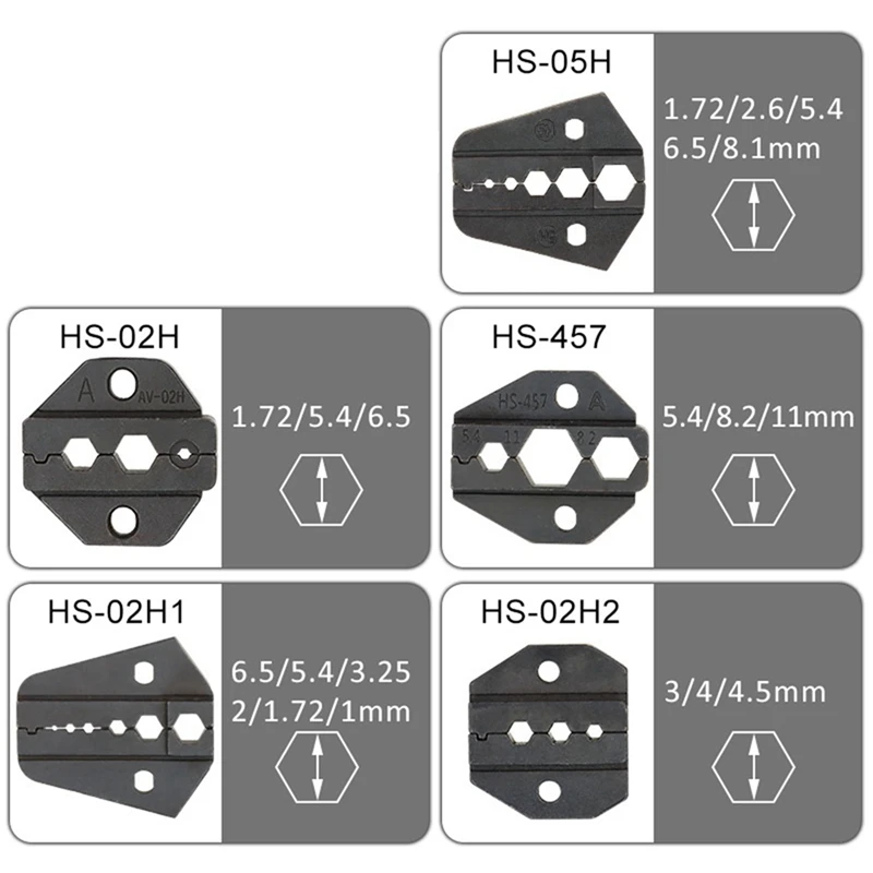 Coaxial Cable Crimping Pliers Set HS-05H Crimping Pliers With 4 Jaws Are Suitable For RG55 RG58 RG59 Parts 62 Ratchet Tools
