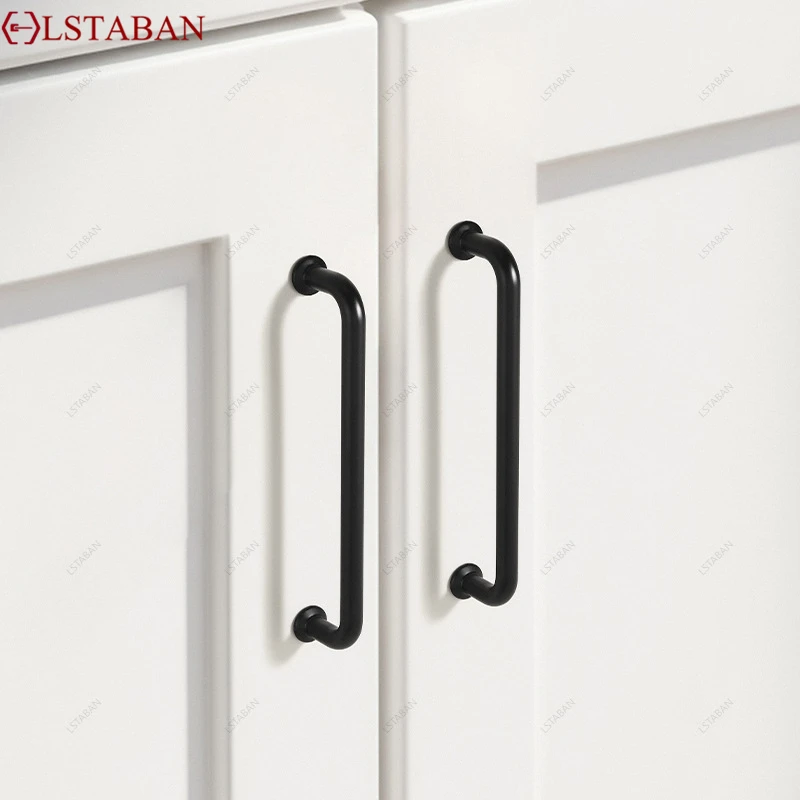 Vintage Bronze Drawer Pull Solid Metal Curved Cabinet Handle Furniture Hardware for Kitchen Wardrobe Cupboard Wine Door Knob