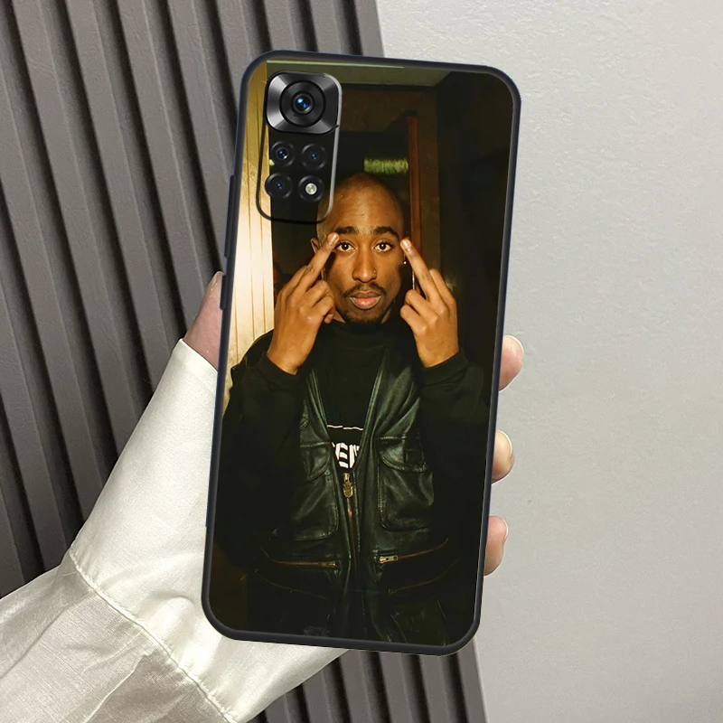 حافظة مغني الراب 2pac توباك لهاتف شاومي ريدمي نوت 14 13 12 برو 11 10 9 11S 12S ريدمي 14C 13C 15C 10C 12C 15 Funda