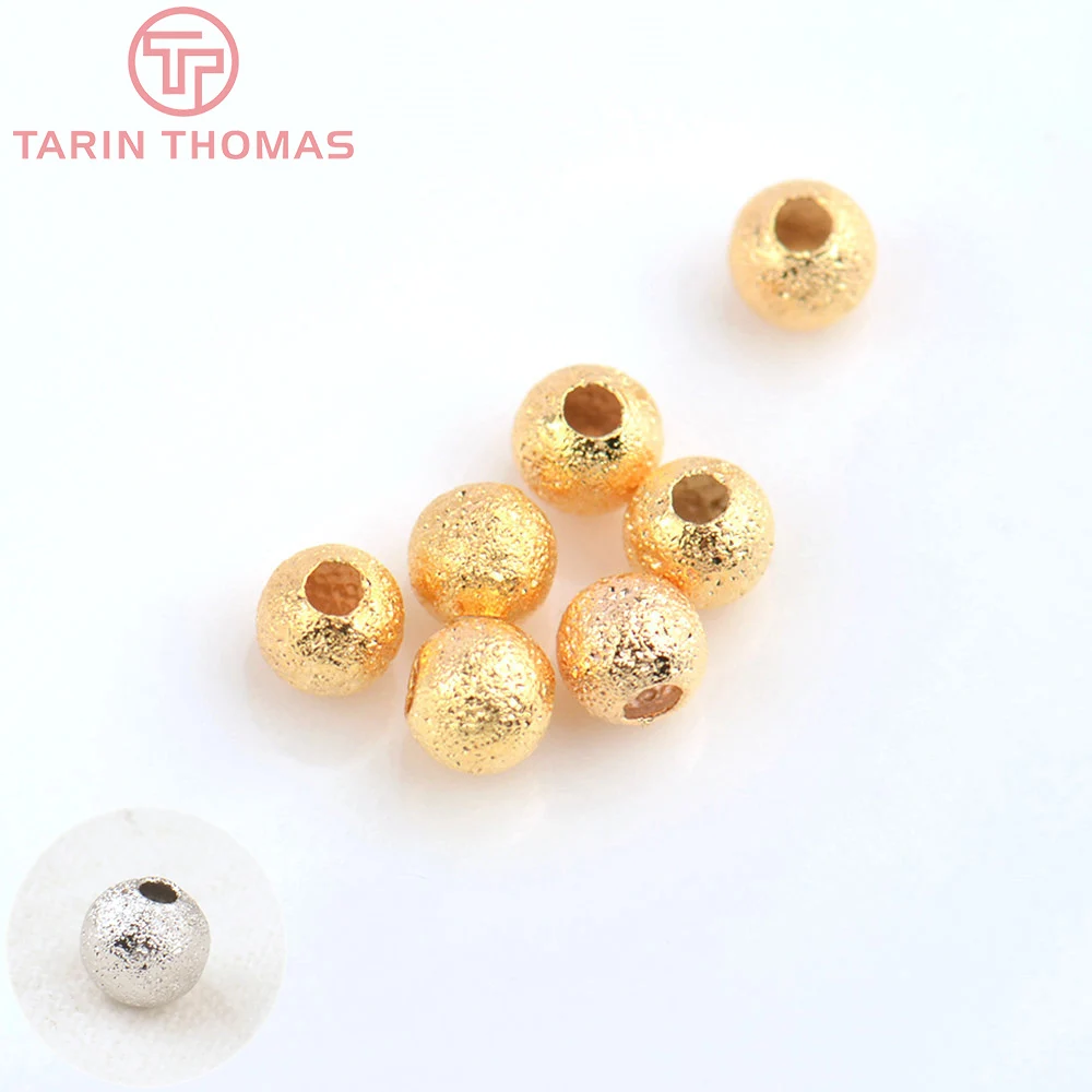 

(3516)20PCS 3MM 4MM 5MM 6MM 24K Gold Color Plated Brass Matte Round Beads High Quality Diy Jewelry Accessories