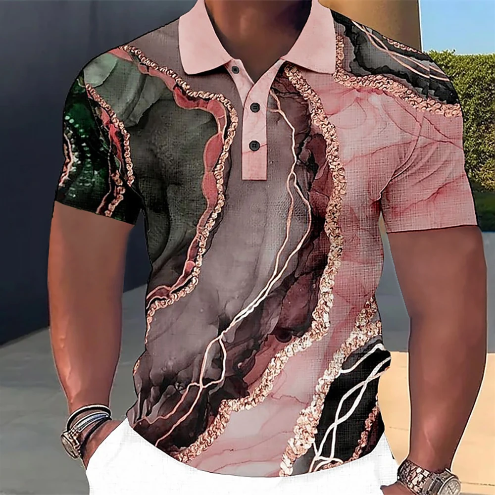 Men’s 3D Printed Polo Shirt 3