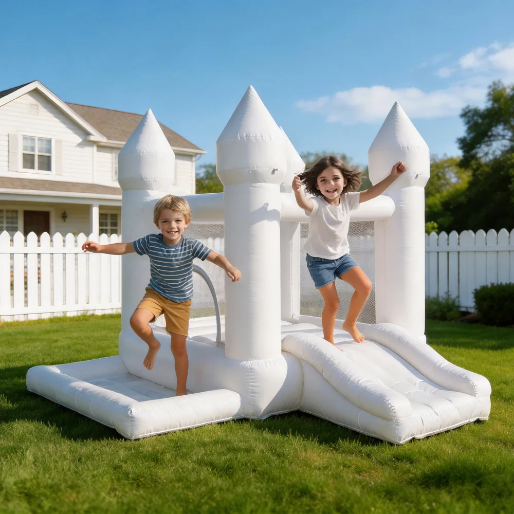 

Популярный белый надувной батут для свадеб, уличных вечеринок и детских праздников, надувной замок для прыжков на открытом воздухе