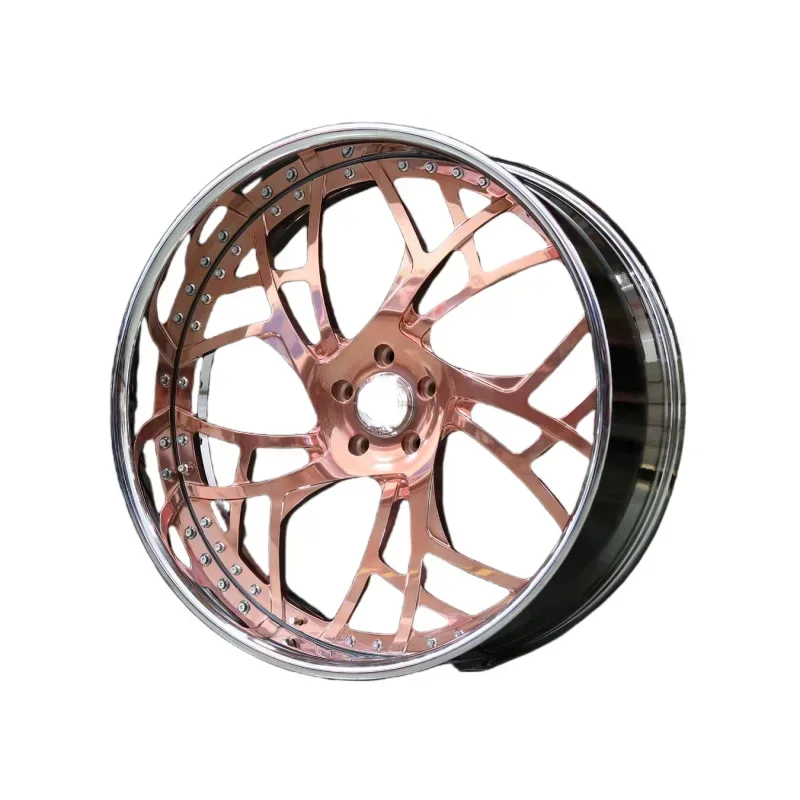 Customized Alloy Rimscolor 2 Piece Forged Wheels 19 20 21 22 Inch Wheel Gold Polished Chrome Concave 2 Piece Forged Wheels Rims