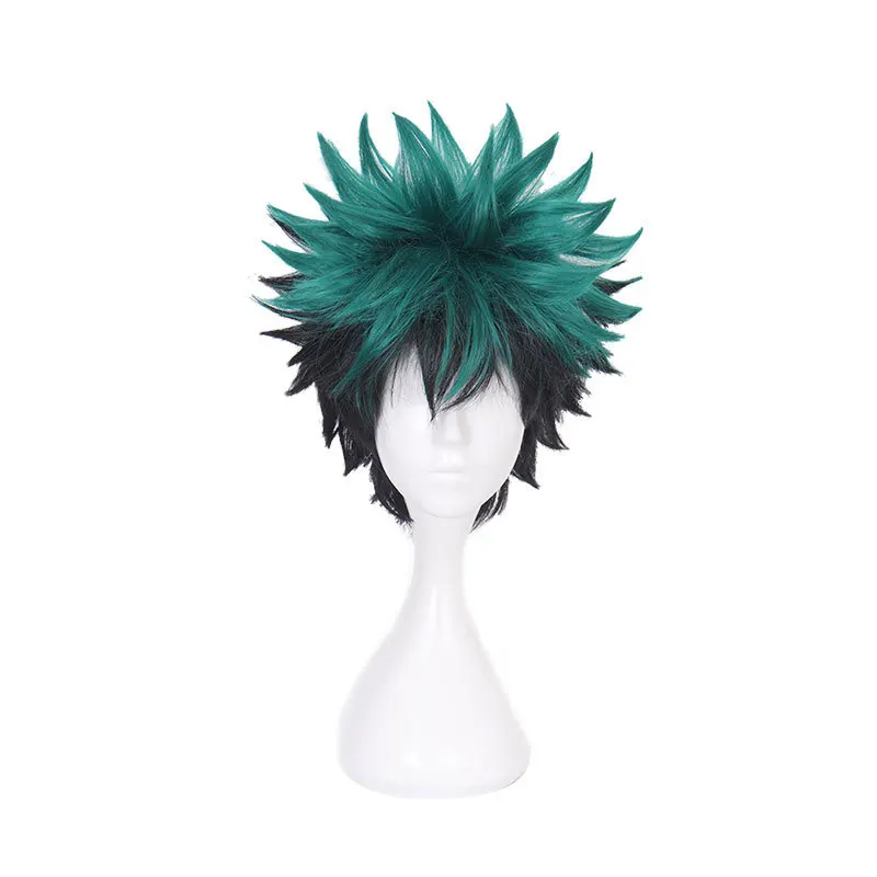 My Hero Academia Midoriya Izuku Cosplay Wig Black And Green Gradient Curly And Wavy Style