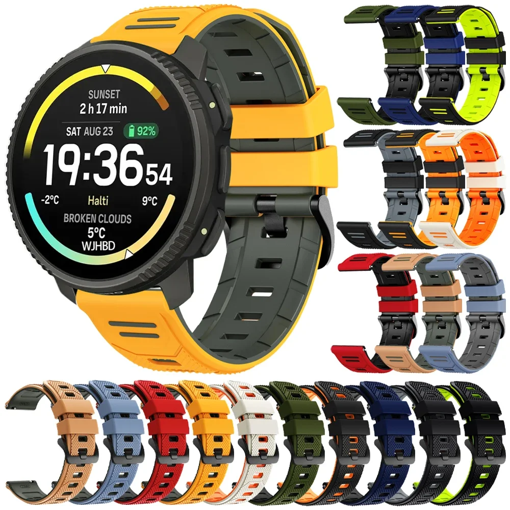 22mm Silicone Strap For SUUNTO 9/5 PEAK PRO Straps For SUUNTO VERTICAL 2/RACE 2 S/OCEAN/RUN Watch Bracelet SmartWatch Sport Band