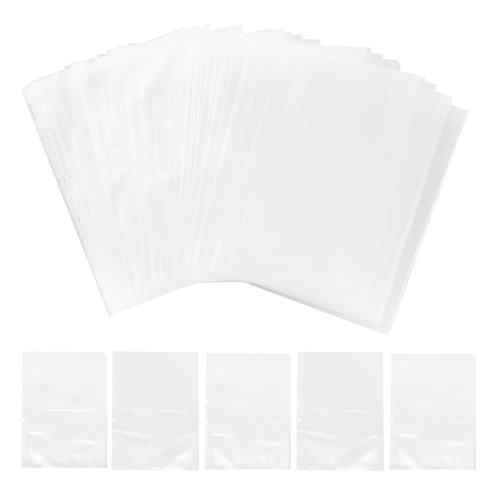40Pcs Clear File Pouches Plastic Page Protectors Long Term Use for Loose Leaf Folders Sheet Protectors