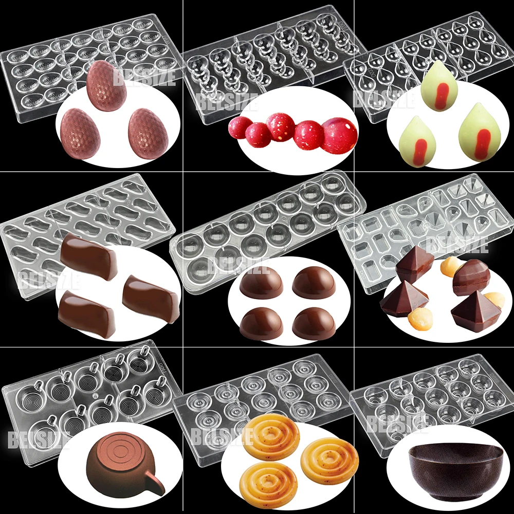 Polycarbonate Chocolate Mold Professional For Candy Bonbons, Eggs Plastic Mold Confectionery Baking Pastry Molds