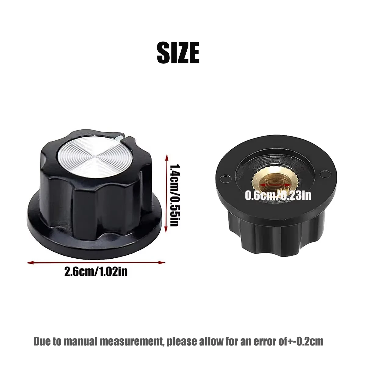 Miwayer 5/10/20 Pcs Potentiometer Volume Control Knob Tone Top 1/4' Shaft W/Set Screw /for Guitar Effect Sound Pedal Replacemen