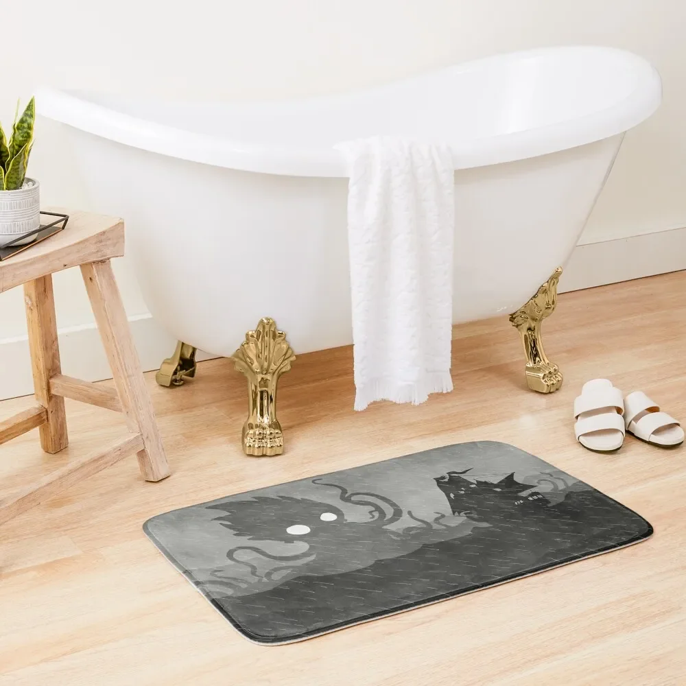 

Rainy Ship & Kraken Bath Mat Entrance Door Washable Non-Slip Kitchen Rug Hallways Carpet Anti Slip Mat
