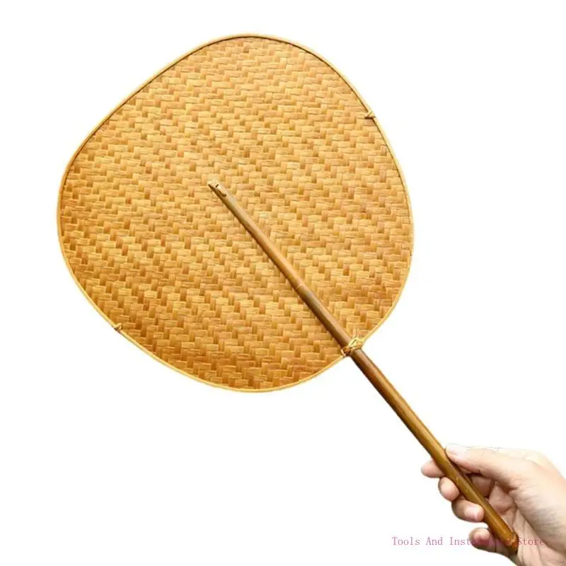Traditional Chinese Styles Bamboos Fan Braiding Woven Hand Fan Cooling Paddles C7AC
