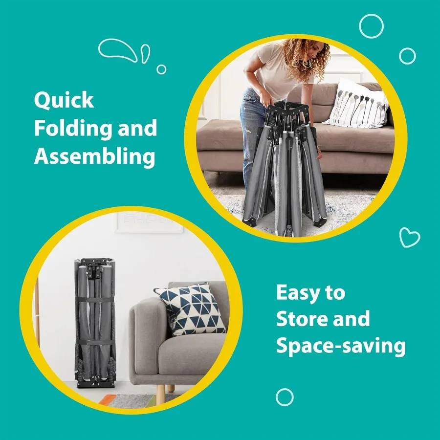 Box pieghevole per neonati e bambini piccoli 50x50 pollici Box portatile Penna da gioco pieghevole con 2 maniglie per interni ed esterni