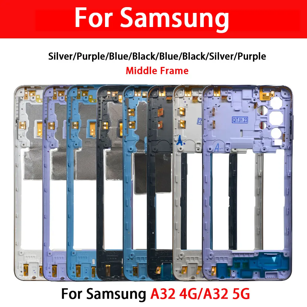 10 Pcs Middle Frame Bezel Faceplate Bezel LCD Frame For Samsung A32 4G A325F A32 5G A326F A326 Middle Frame Repair Parts