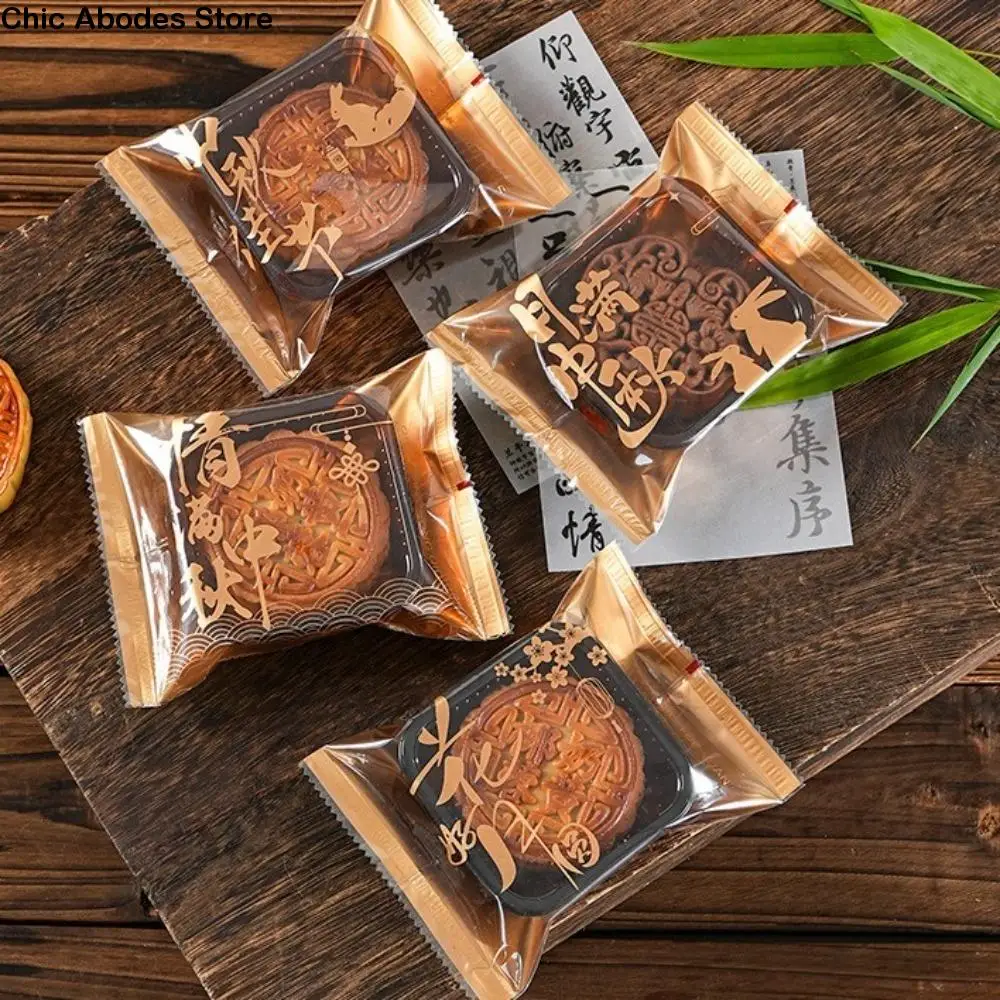 

100pcs Chinese Style Mooncake Packaging Bag Moisture-proof Food Grade Handmade Gift Bag Plastic Machine Sealing Bag DIY Baking