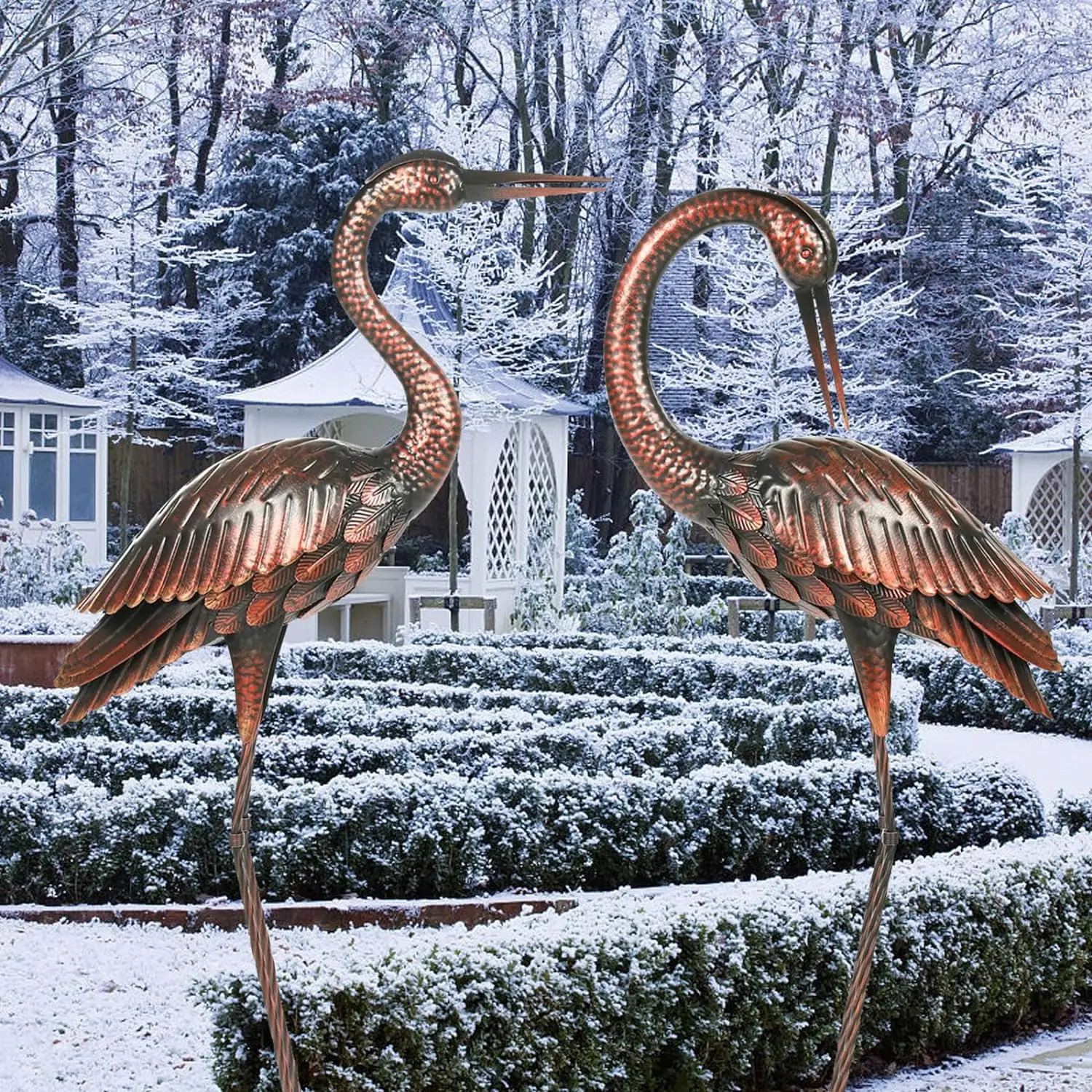 

Crane Garden Sculptures & Statues Heron Decoy Large Size Metal Birds Yard Art Standing Vintage Brass Heron Lawn Ornament