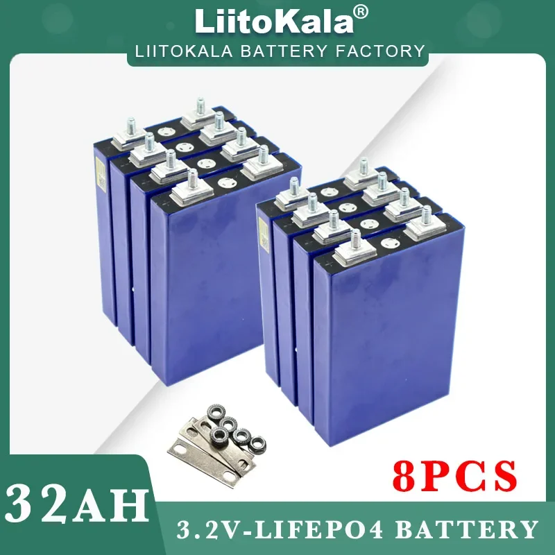 8 قطعة LiitoKala 3.2 فولت 32AH 5C LiFePo4 بطارية حزمة ليثيوم لتقوم بها بنفسك 12 فولت E-الدراجة سكوتر عجلة كرسي AGV سيارة عربات الغولف بطاريات