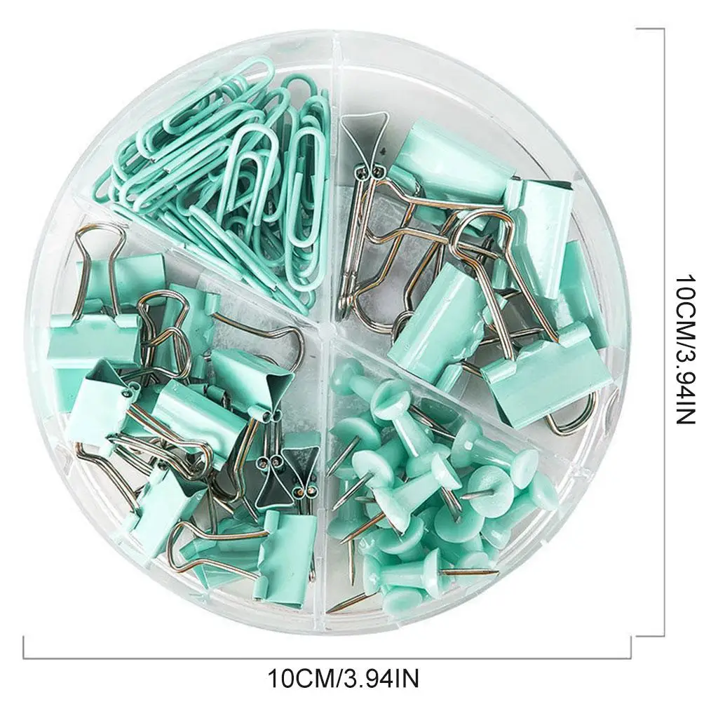 Imagem -06 - Kit Paper Clips para Escola Push Pins com Caixa Organizadora Binder Combinado 72 Pcs