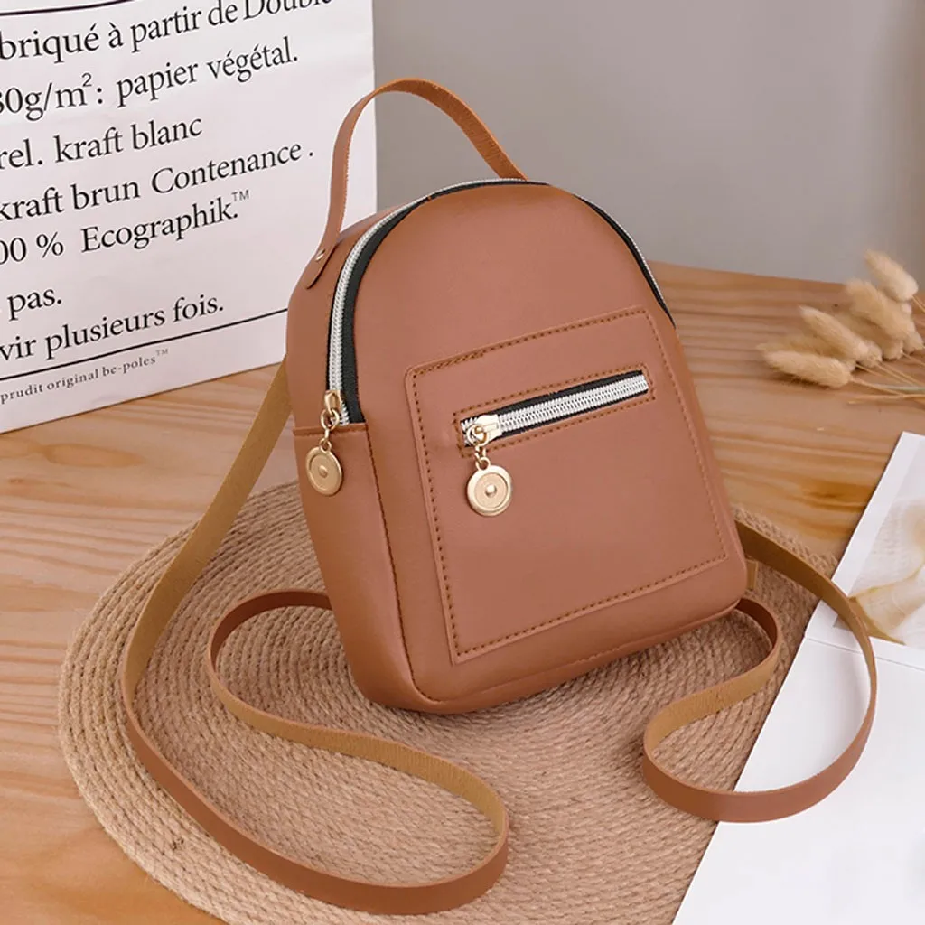 New Fashion Women Backpack Mini Soft Touch Multi-Function Small Backpack Female Ladies Solid Classic Convenient Shoulder Bag