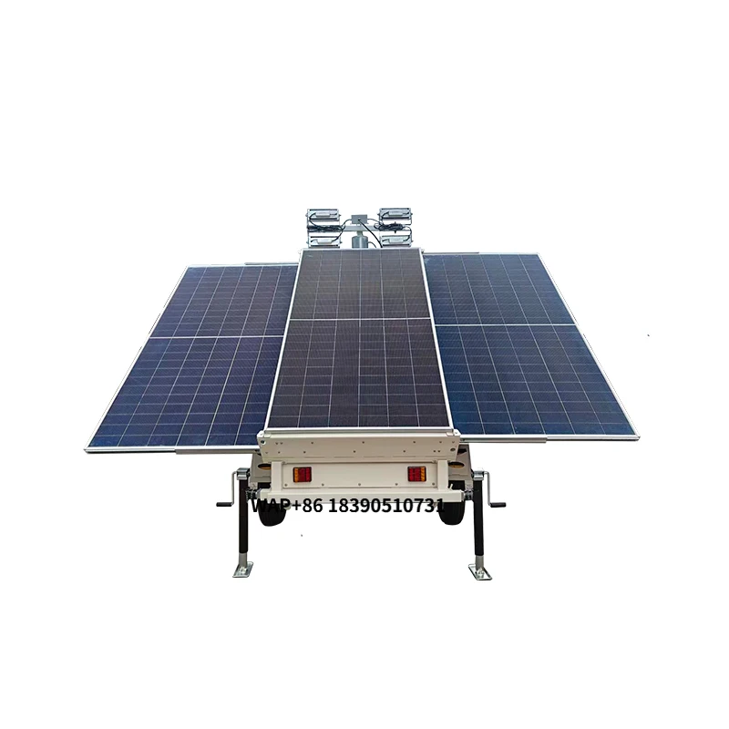 Solar Hybrid Light Tower Soundproof 6KW Power Generator Set
