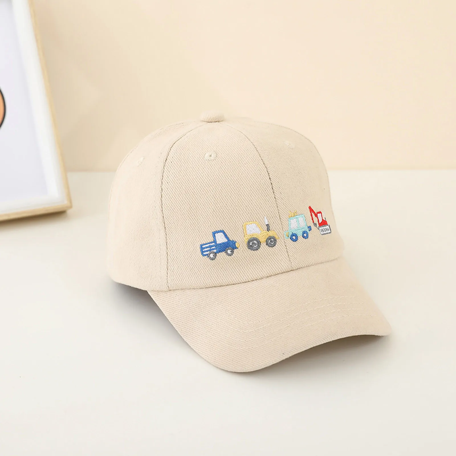 2024 School Boy Baseball Hats Bulldozer Excavator Embroidered Children Outdoor Summer Kids Caps for 2-8Years Baby Sports Hats