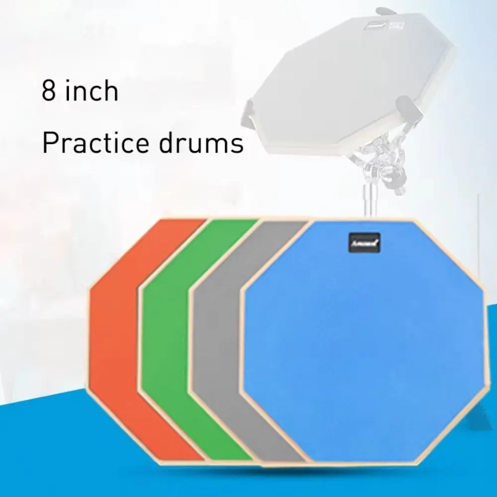 

8 Inch Snare Drum Practice Pad Silent Double Sided Practice Training Drums Pads Professional Snare Stand Shock‑Absorbent