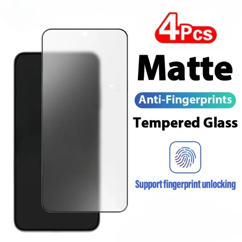 

4Pcs Matte Screen Protector Galaxy A15 A13 A25 A35 A34 A41 A53 5G Tempered Glass For Samsung A14 A32 A42 A52 A55 A73