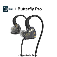 BGVP Butterfly Pro 1DD+1BA Hybrid Driver In-Ear Earphone Hi-Res Audio HiFi Music Earbuds MMCX Interchangeable Cable Wired IEM