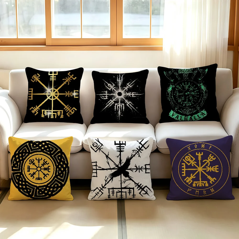 Vegvisir Viking cushion cover Anti-dustmite Sofa Cushion Decorative Office Cover Lounge Area Indoor & Outdoor Use
